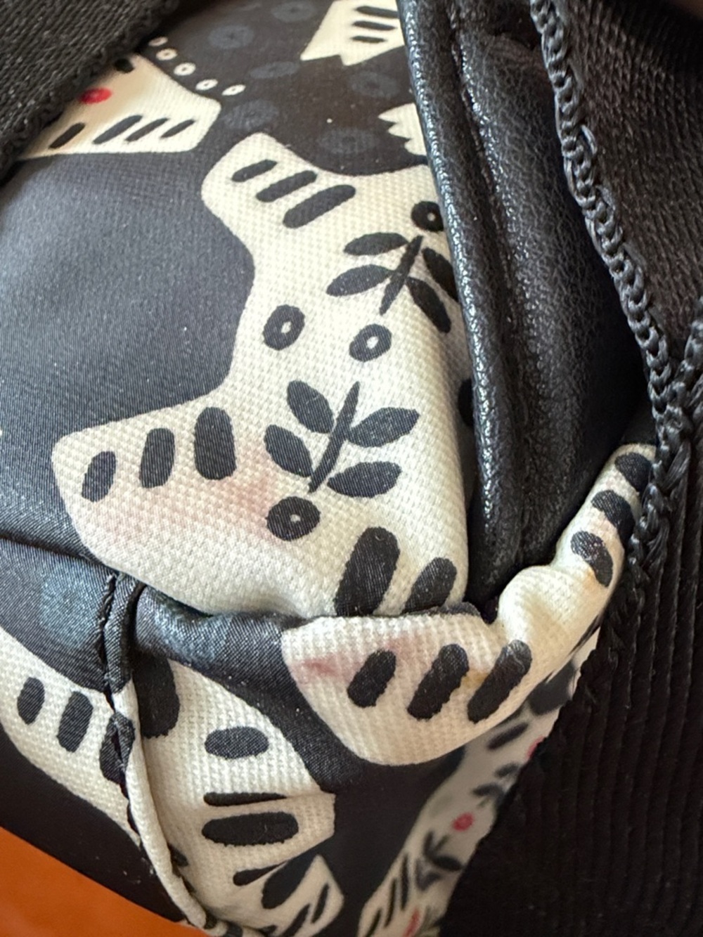 RADLEY LONDON Black Backpack with Cream Scotty Dog Print and Red Accents - Picture 8 of 16